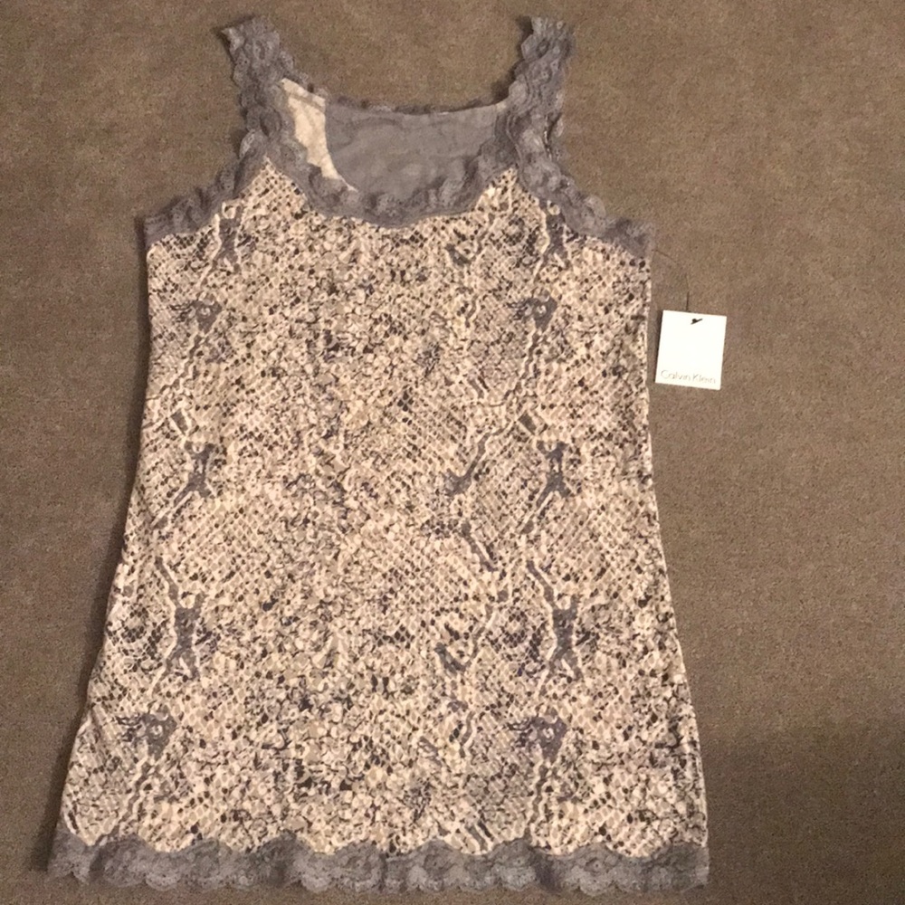 Calvin Klein Size Small Tank Top lace borders